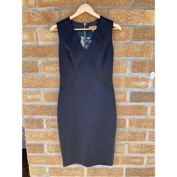 Ted Baker Black Tailored Stretch Shift Dress size 2 - Picture 1 of 11